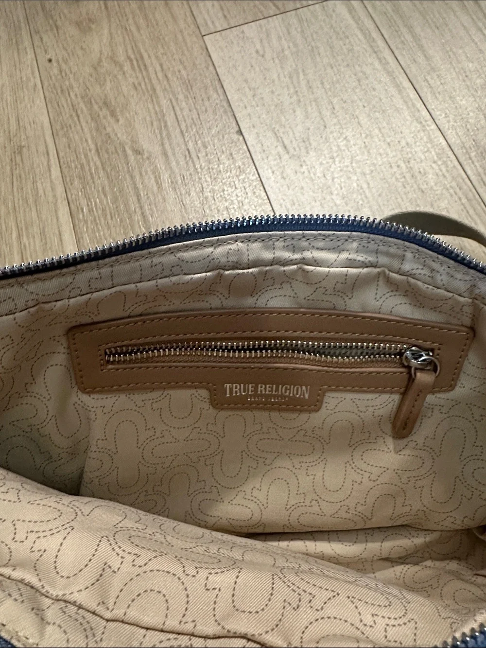 NWOT Y2K TRUE RELIGION Washed Denim Hobo Shoulder Bag